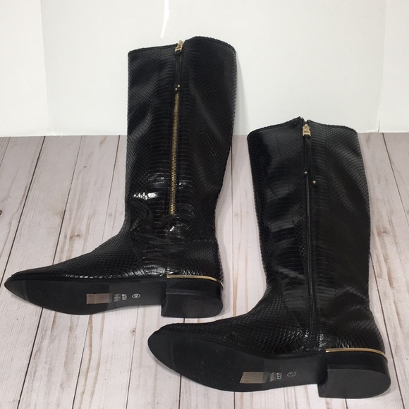 Tall black boot reptile print EXE size EU40 made in PRC - Picture 4 of 16